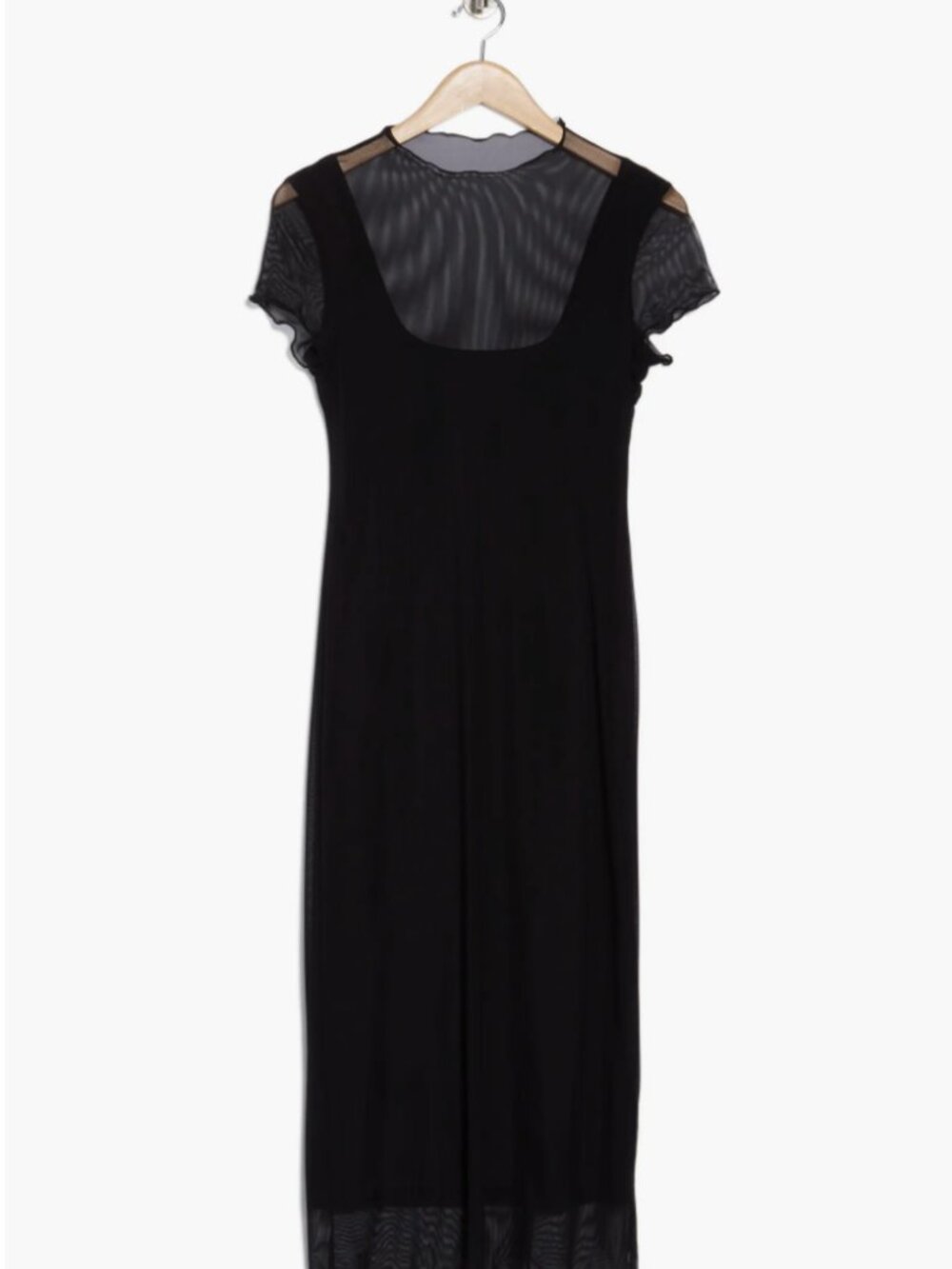bebe Mesh T-Shirt Midi Dress, black S NWT